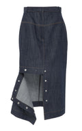 Tibi Demin Jamie Midi Skirt