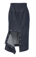 Tibi Demin Jamie Midi Skirt