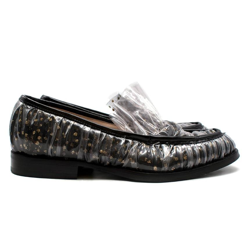 Midnight 00 Black Tulle & PVC Polka Dot Antoinette Loafers