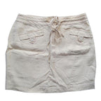 Escada Metallic Linen Cream Skirt