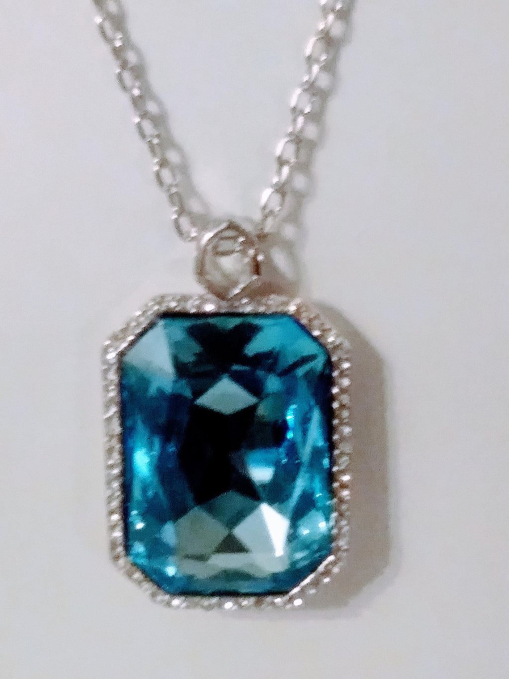 Bespoke Blue Crystal Pendant Necklace