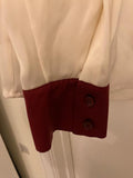 Stella McCartney Cream Blouse with Wine Contrast Cuff