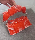Dries Van Noten Orange Velvet Knot Bag