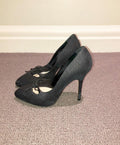 Christian Dior Black Embossed Leather Pumps