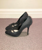 Christian Dior Black Embossed Leather Pumps
