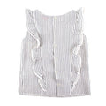 Bonpoint Blue Striped Ruffled Top