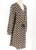 Max & Moi Geometric Print Silk Dress