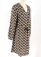 Max & Moi Geometric Print Silk Dress