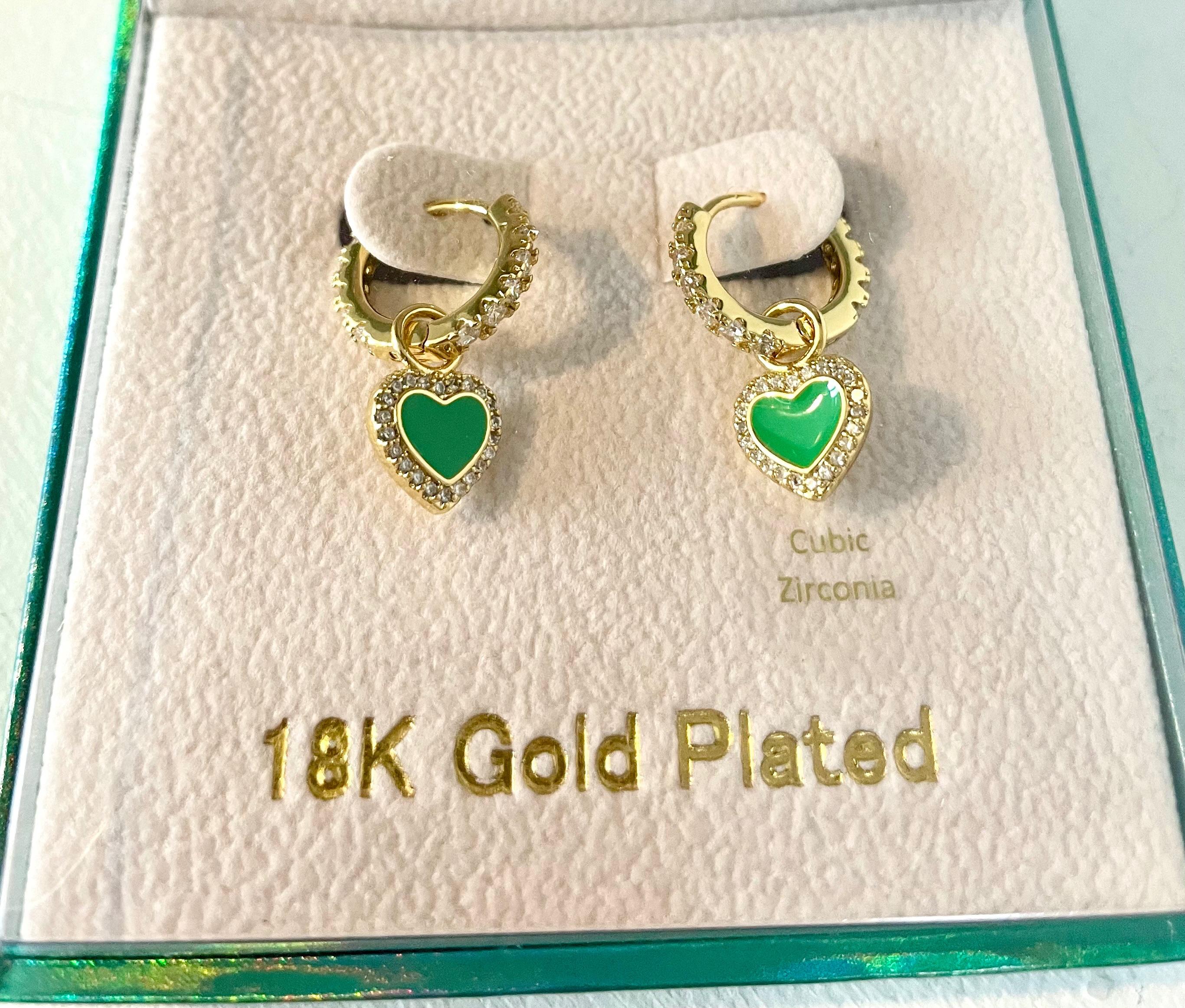 MeMe London Gold Plated Small Hoop Heart Earrings