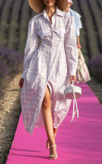 Pink gingham Le Coup De Soleil Valensole shirt dress
