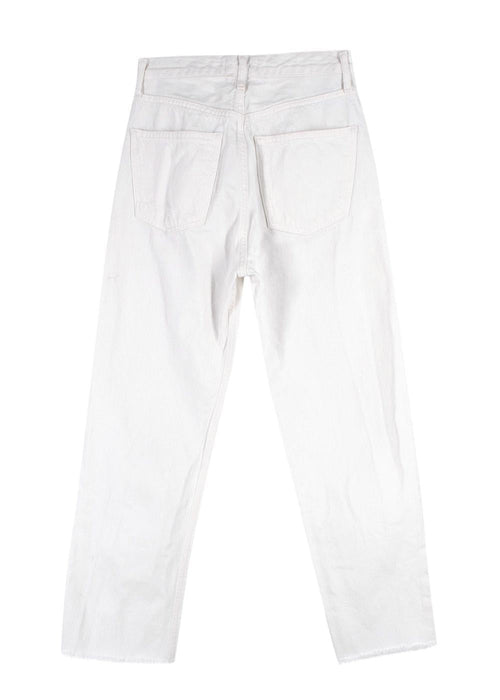 Agolde White Mid Rise Straight Leg Jeans