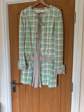 Chanel Green Check Tweed Jacket and Skirt Suit