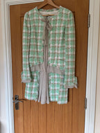 Chanel Green Check Tweed Jacket and Skirt Suit