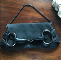 Gucci Vintage Black Horsebit Wallet on Chain