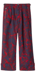 Purple and Red Printed Wide-Leg Trousers