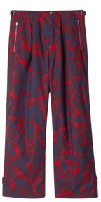 Purple and Red Printed Wide-Leg Trousers