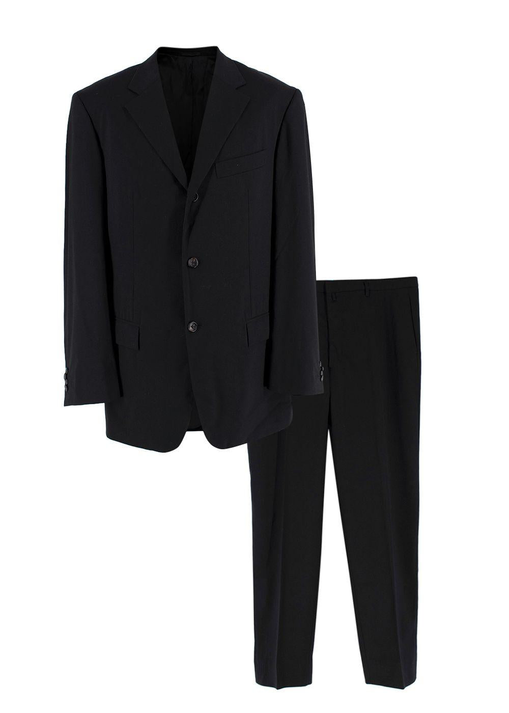Jil Sander Black Single Breasted Wool Blend Suit