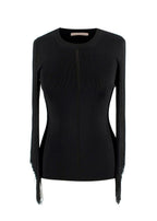 Christopher Kane Black Tassel Sleeved Top