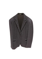 Brown Textured Hemp Blend Single Breasted Blazer