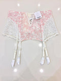 Aubade Leavers Lace Rose Waist Cincher Suspender Belt