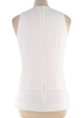 Victoria Beckham White Sleeveless Crepe Top
