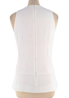 Victoria Beckham White Sleeveless Crepe Top