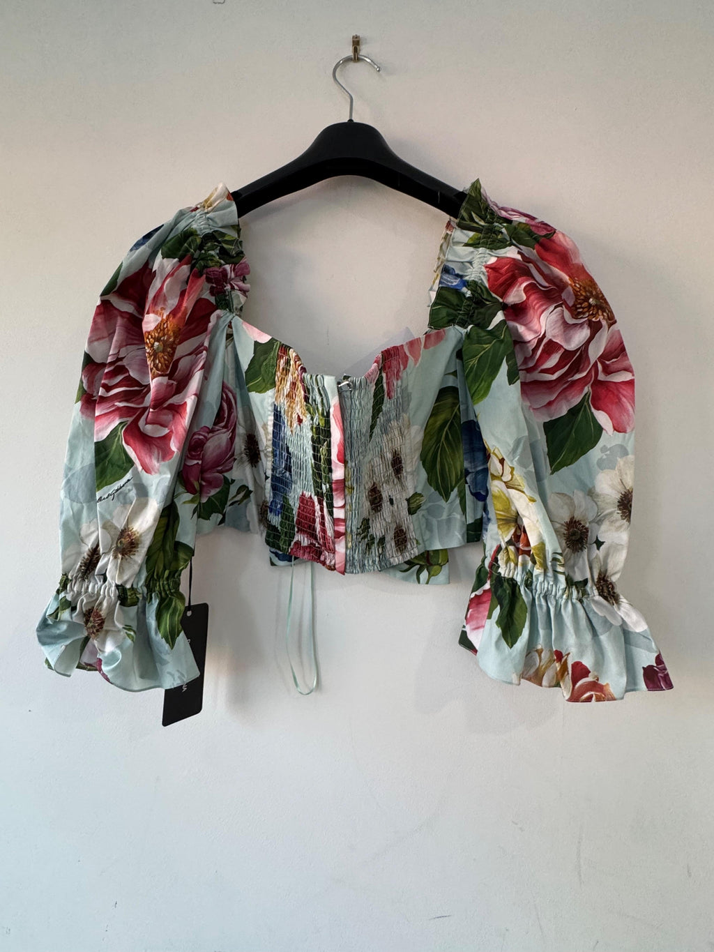 Floral Cropped Puff Sleeve Blouse