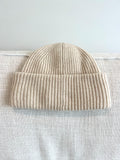 Acne Studios Cream Ribbed Beanie