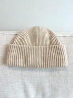 Acne Studios Cream Ribbed Beanie