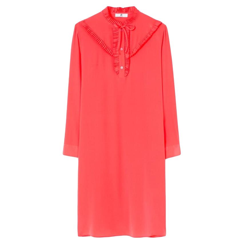 Paul Smith Coral Silk Crepe Shift Dress