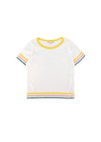 Kids 12Y Candy Stripe Trim Knit Top