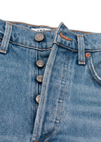 Agolde Blue Denim Mini Skirt