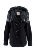Moncler Navy Cerdus Wool Puffer Coat