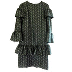 Dries Van Noten Metallic Ruffle Midi Dress