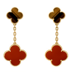 Van Cleef & Arpels Magic Alhambra Earrings 2 Motif Carnelian