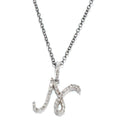La Mome Bijou Crystal N Pendant Silver Necklace