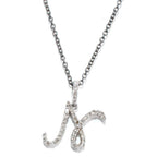 La Mome Bijou Crystal N Pendant Silver Necklace