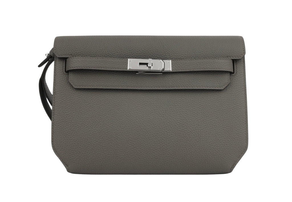 Hermes Kelly Etain Togo Depeches 25 Pouch Bag