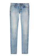 Saint Laurent Washed Denim Distressed Skinny Jeans