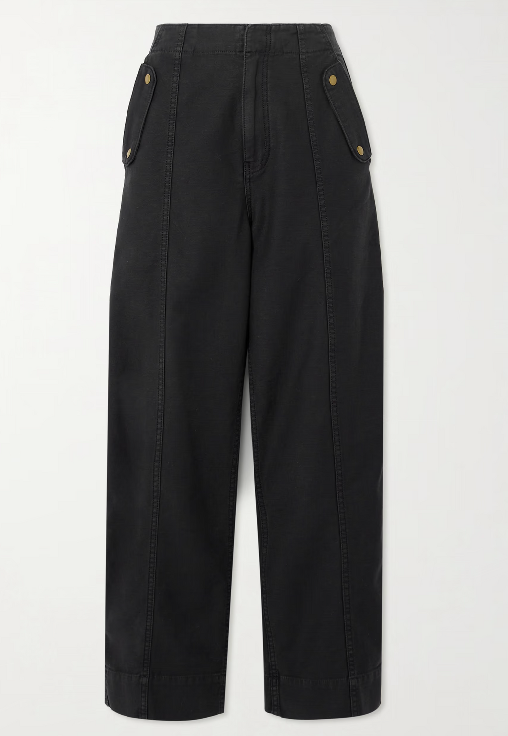 Frame Utility Barrel Cotton-Canvas Wide-Leg Pants