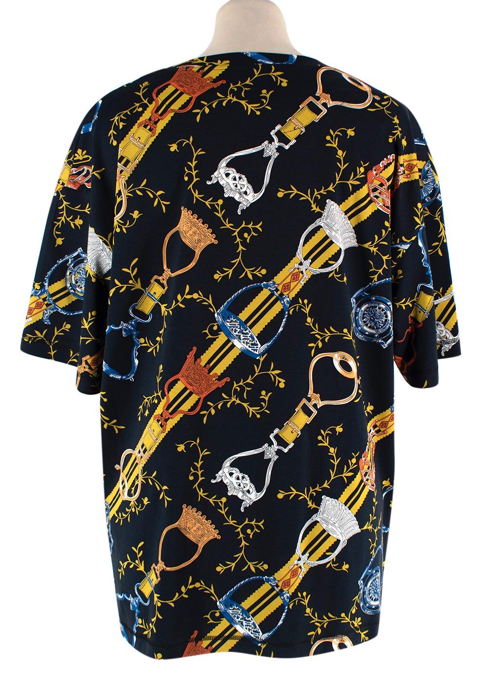 Hermes Bleu Abysse  'Etriers Interlock' Maxi T-Shirt
