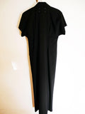 Black Wool Mid-Length Shirt Dress