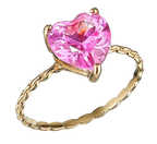 Anabela Chan Lab Grown Mini Pink Sapphire Heart Ring