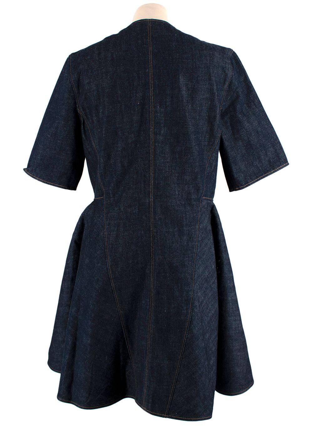 Dior Crystal Embroidered A-line Denim Dress