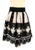 Alberta Ferretti White and Black Wool Skirt