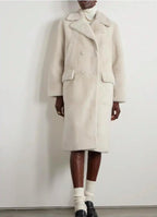 Yves Salomon Relaxed Style Grey Lamb Shearling Coat