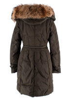 Moncler  Khaki Phalangere Coat with Racoon Fur Hood