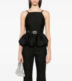 Self-Portrait Taffeta Peplum Top