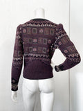 Etro Purple Patchwork Jacquard Wool Jumper