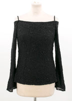 Basix Black Label Beaded Lace Top